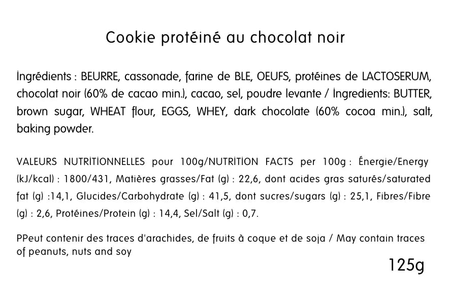 COOKIE PROTÉINÉ – Tout chocolat (x10)
