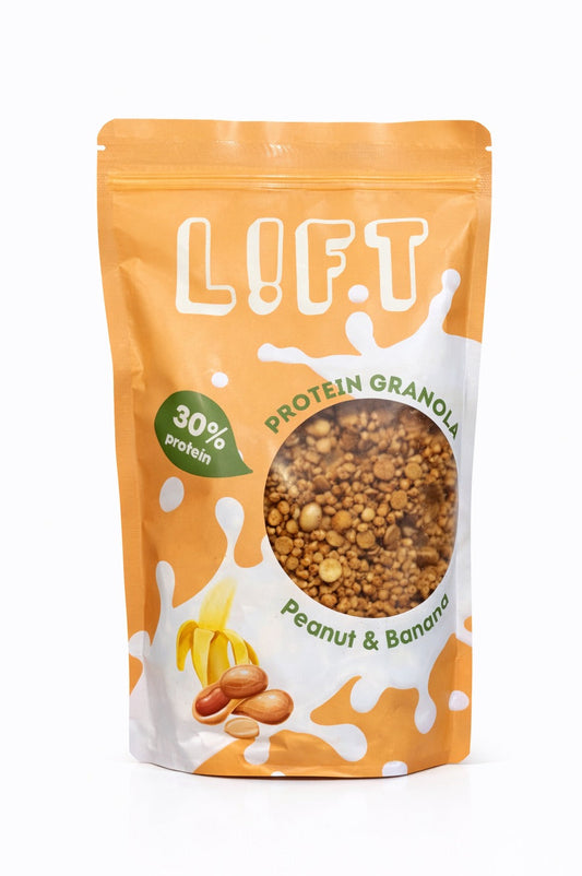 GRANOLA PROTÉINÉ – Cacahuète & banane (350g)