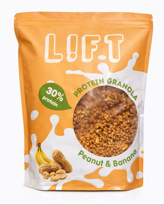 GRANOLA PROTÉINÉ – Cacahuète & banane